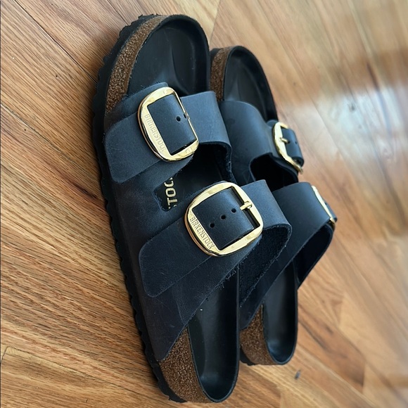 Birkenstock Arizona Big Buckle Navy with Gold Buckles - Picture 7 of 8